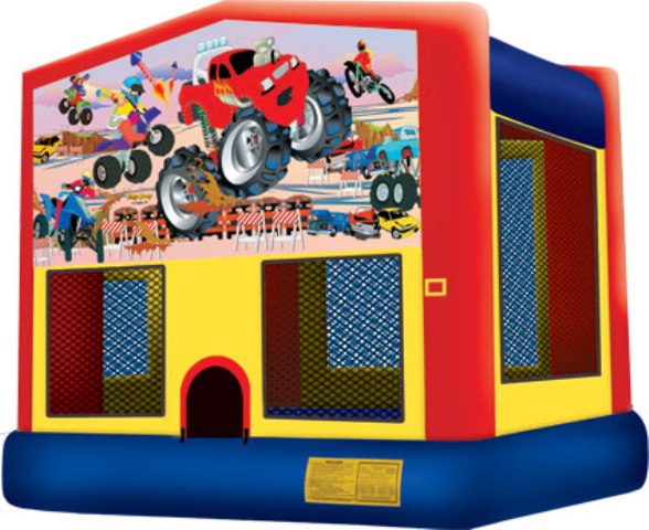 MONSTER TRUCK 2 IN 1 BOUNCE HOUSE (basketball hoop included)